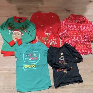 Girls Christmas top bundle